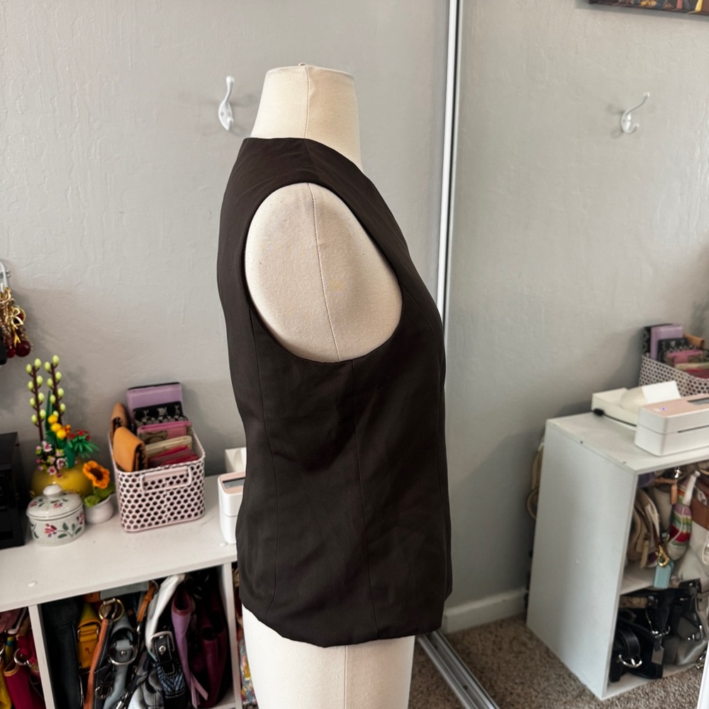 Dark Brown Button Down Vest - image 3